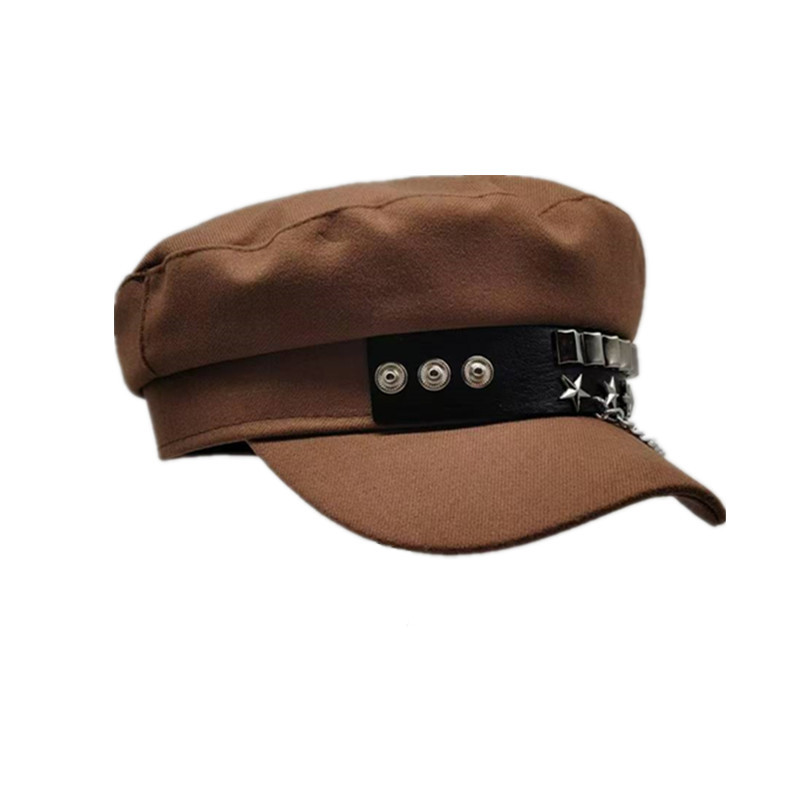 หมวกเบเร่ต์ตกแต่งหัว หนัง แฟชั่นหญิง