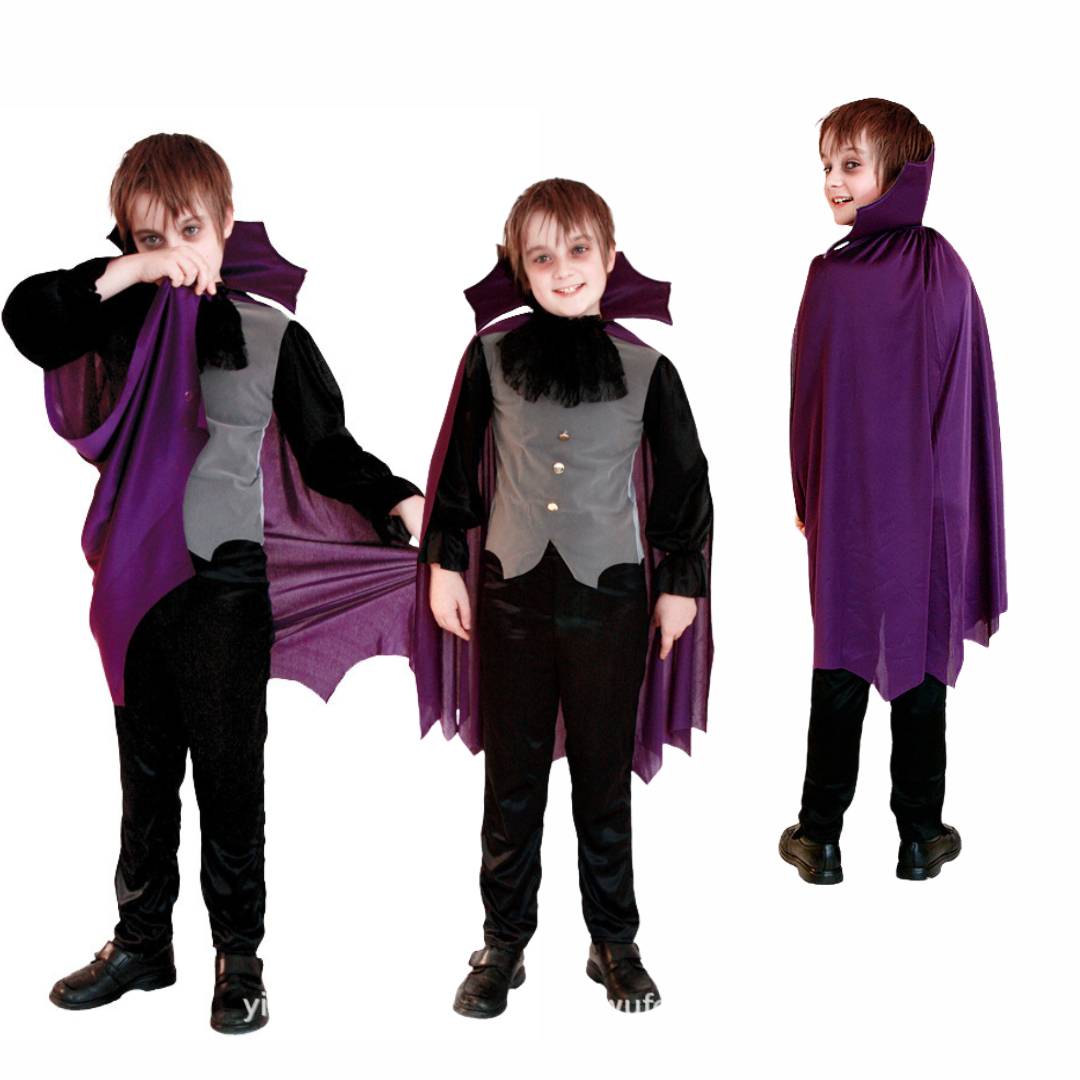 พร้อมส่ง ชุดเด็ก ฮาโลวีน Vampire แดร๊กคูล่าพร้อมผ้าคลุม