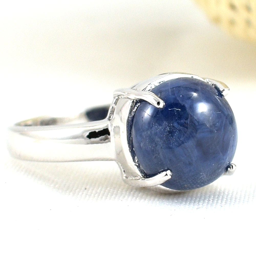 แหวนเงินแท้ราคาถูกชุบทองคำขาว ไพลินแท้ 5.30 กะรัต งานประณีตสวยงาม สั่งผลิตค่ะ