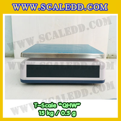 เครื่องชั่งน้ำหนักดิจิตอล พิกัดน้ำหนัก 15กิโลกรัม ยี่ห้อ TSCALE รุ่น QHW ความละเอียด0.5g (เครื่องชั่งผ่านตรวจรับรองจากสำนักชั่งตวงวัด)