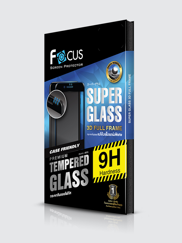 iPhone6plus/s ฟิล์มกระจกนิรภัยเต็มจอ 3D Full Frame Focus Super Glass แข็งแกร่งพิเศษ สีขาว