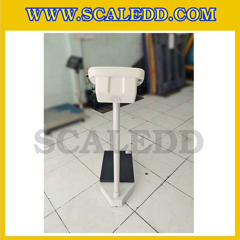 เครื่องชั่งน้ำหนักคน เครื่องชั่งน้ำหนักบุคคล พร้อมที่วัดส่วนสูง และคำนวณค่า BMI ชั่งได้ 250kg ความละเอียด 100g วัดส่วนสูงได้ 203cm