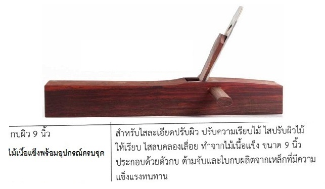 กบผิว 9 นิ้ว กบไม้ กบไสไม้ 02-7374802-3