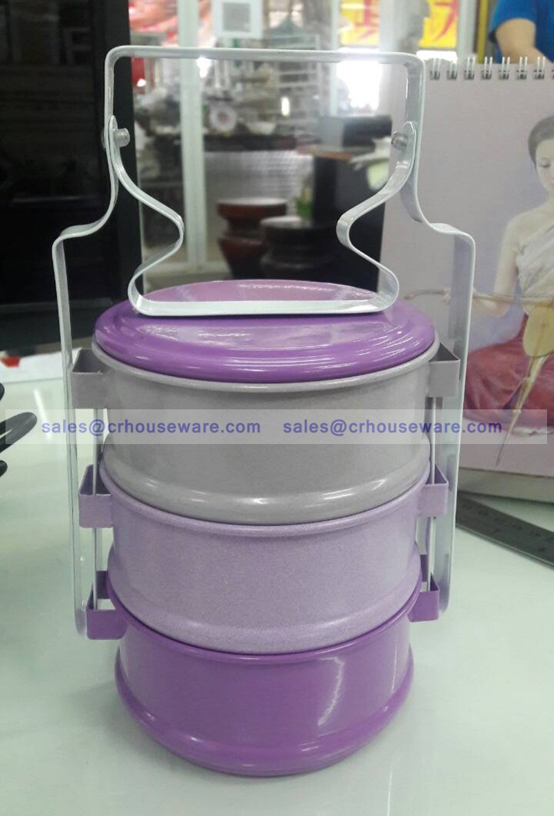 ปิ่นโตเคลือบ 3 ชั้น (คละสี) 005-PT3