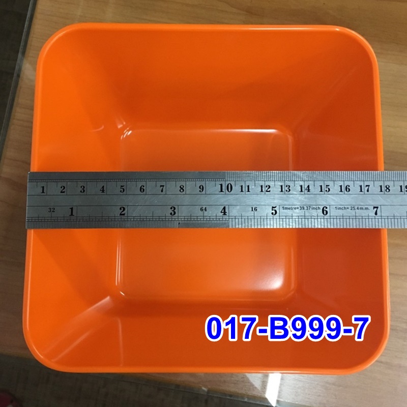 ชามเหลี่ยม 7*7 นิ้ว สีส้ม 017-B999-7,Orange square bowl