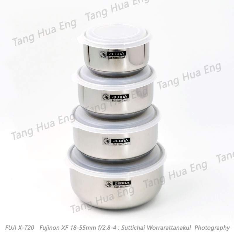 Zebra ชุดกล่องถนอมอาหารสเตนเลส Extra 4 ใบ ขนาด 12-18 ซม. ตราหัวม้าลาย