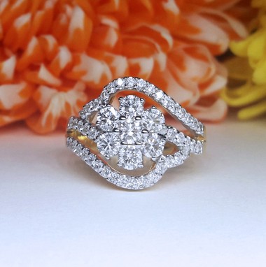 สั่งผลิตเพชรเบลเยี่ยมคัท แหวนแต่งงาน แหวนหมั้น ใส่เที่ยว ออกงาน แหวนทองคำ 18K เพชรแท้ 1.42 กะรัต 7.48 กรัม น้ำ 99 ราคาถูกมาก มีใบรับประกันค่ะ