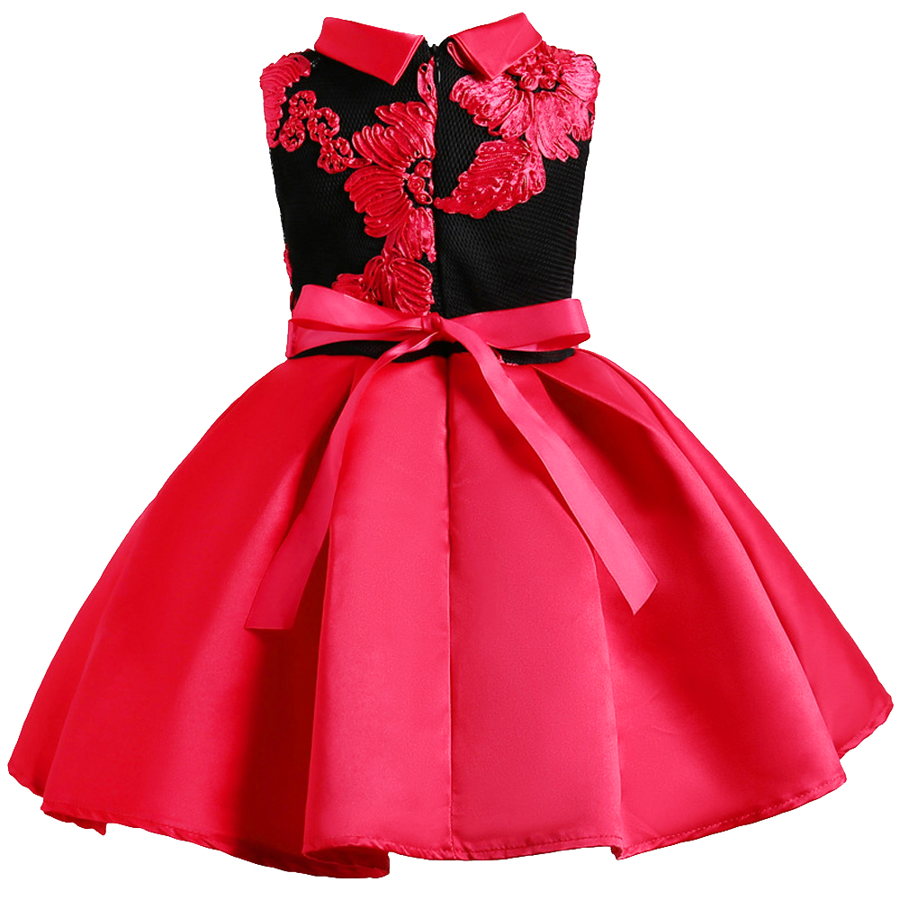 ชุดเดรสเด็ก เดรสออกงาน คอเต่า ลายลูกไม้