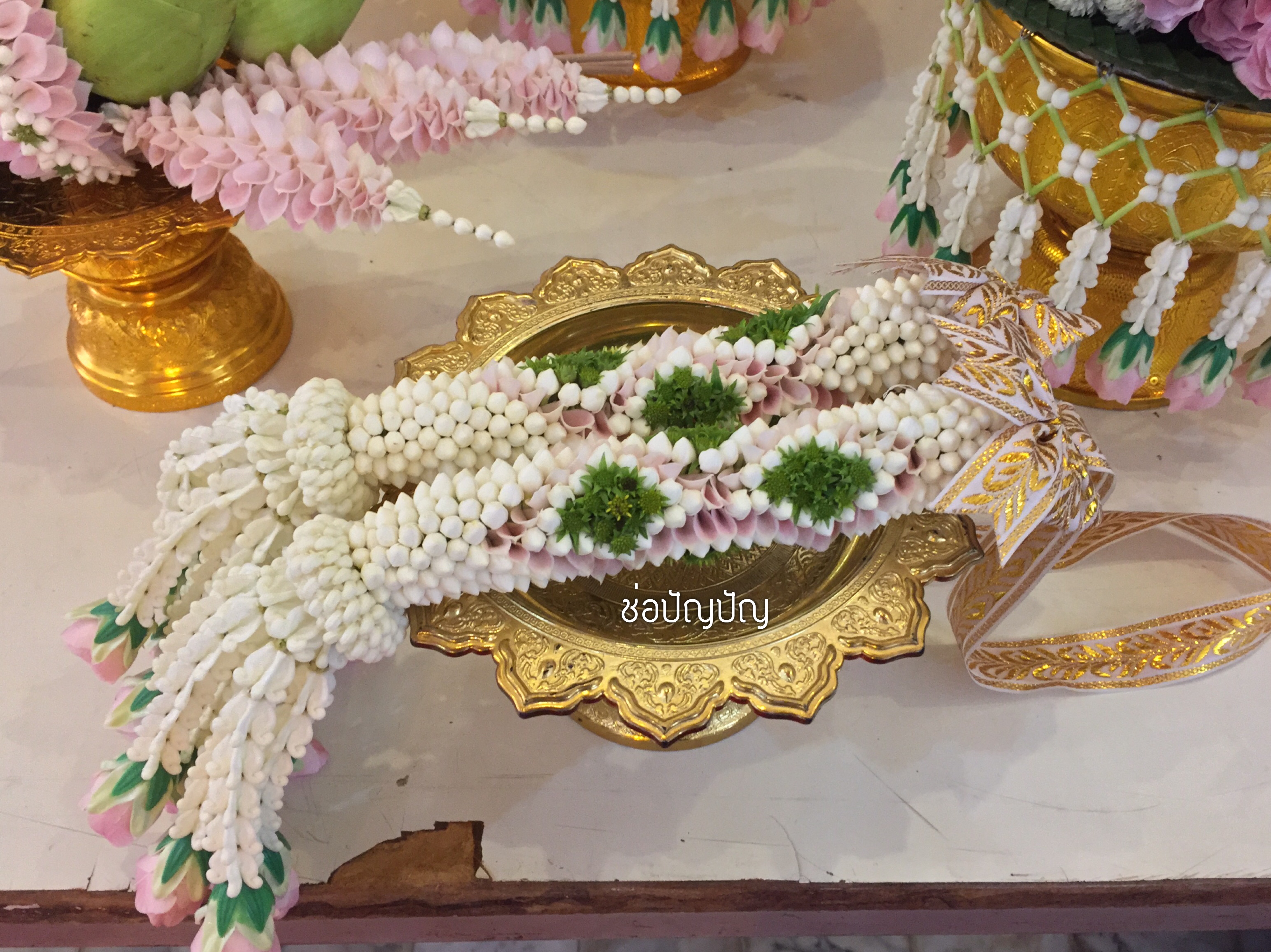 ชุดเครื่องบวช โทนชมพูสุรีย์พีช (ส่งงานวัดสุทัศนเสาชิงช้า)