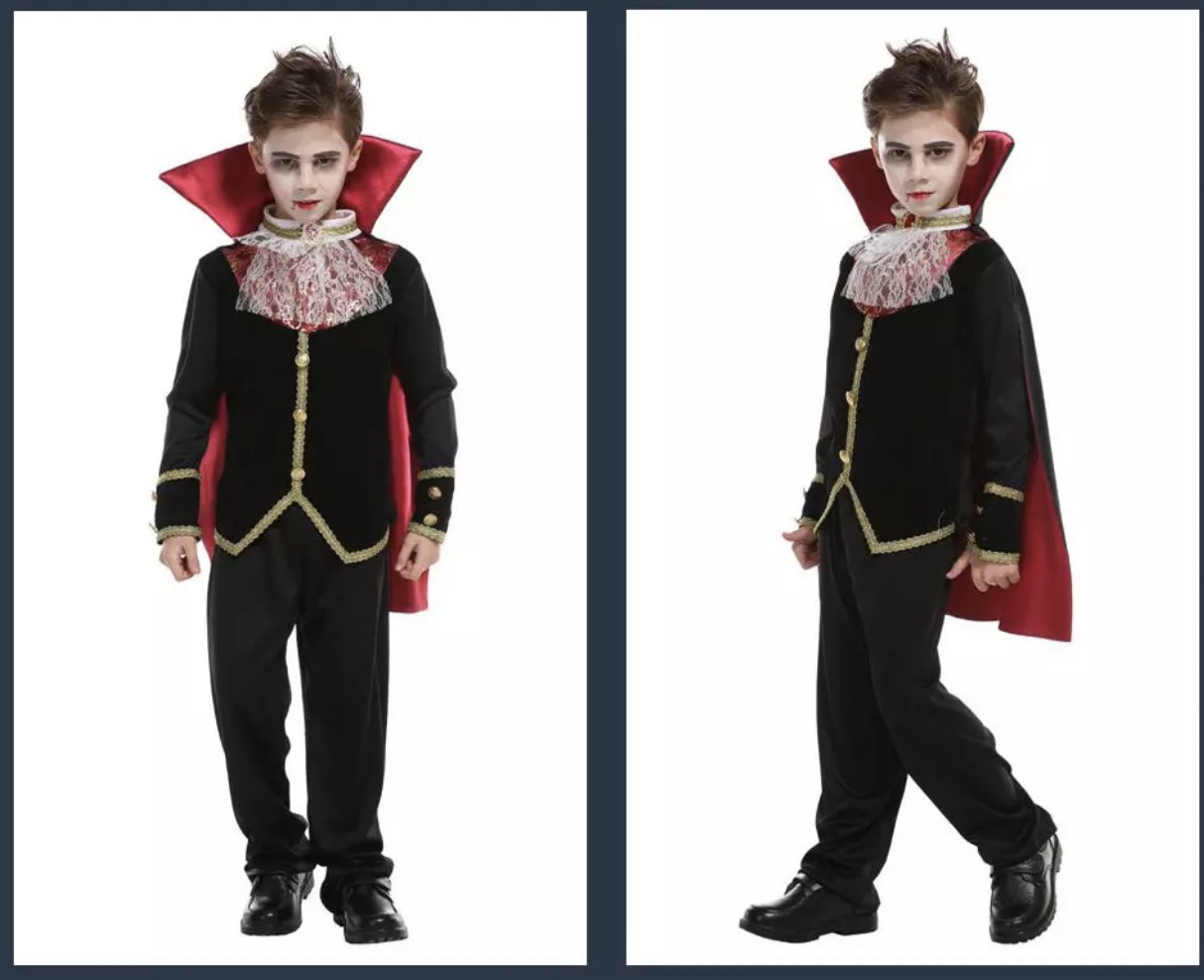 friendly4kid ชุดฮาโลวีน haloween ชาย แวมไพร์ แดรกคูล่า พร้อมผ้าคลุม