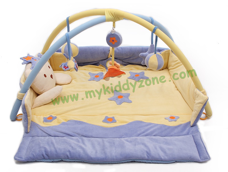 TP 102109 Play Gym ตุ๊กตาแมวน่ารัก เเบบเบาะกั้นข้าง สีฟ้า