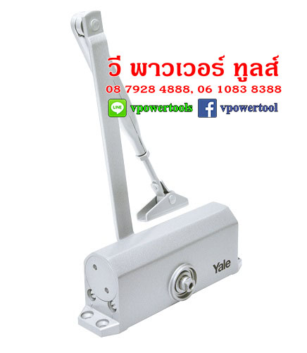 YALE VC7722-HSB โช๊คอัพประตู (ค้างได้) รับได้ 80 กก. สีเงิน
