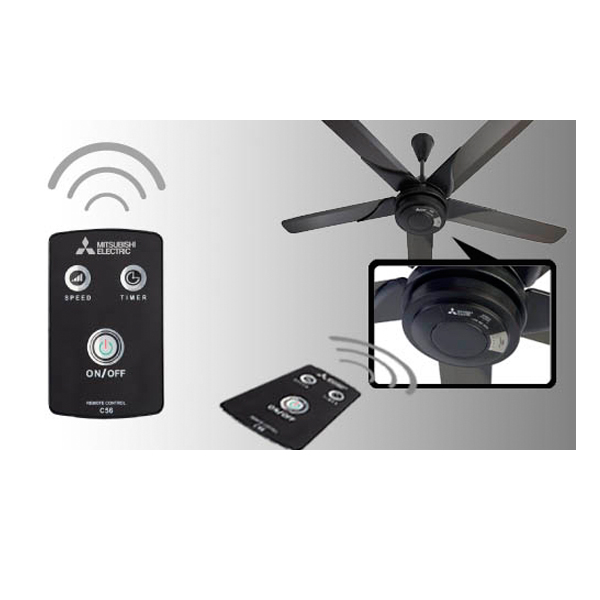 Mitsubishi พัดลมเพดาน 5 ใบพัดขนาด 56 นิ้วพร้อมรีโมท รุ่น C56-RV5 สีขาว