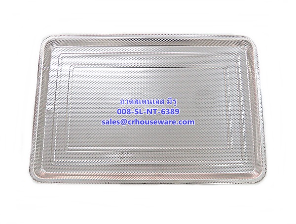 ถาดสเตนเลสสี่เหลี่ยม แบบมีรู รหัสสินค้า 008-SL-NT-6389