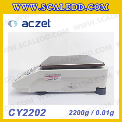 เครื่องชั่ง aczet CY2202 precision balance 2200gx0.01g เครื่องชั่งทศนิยม 2 ตำแหน่ง เครื่องชั่งละเอียดสูง2200g เครื่องชั่งน้ำหนัก2200g พิกัด 2200g ค่าละเอียด 0.01g เครื่องชั่งยี่ห้อ Aczet รุ่น CY2202
