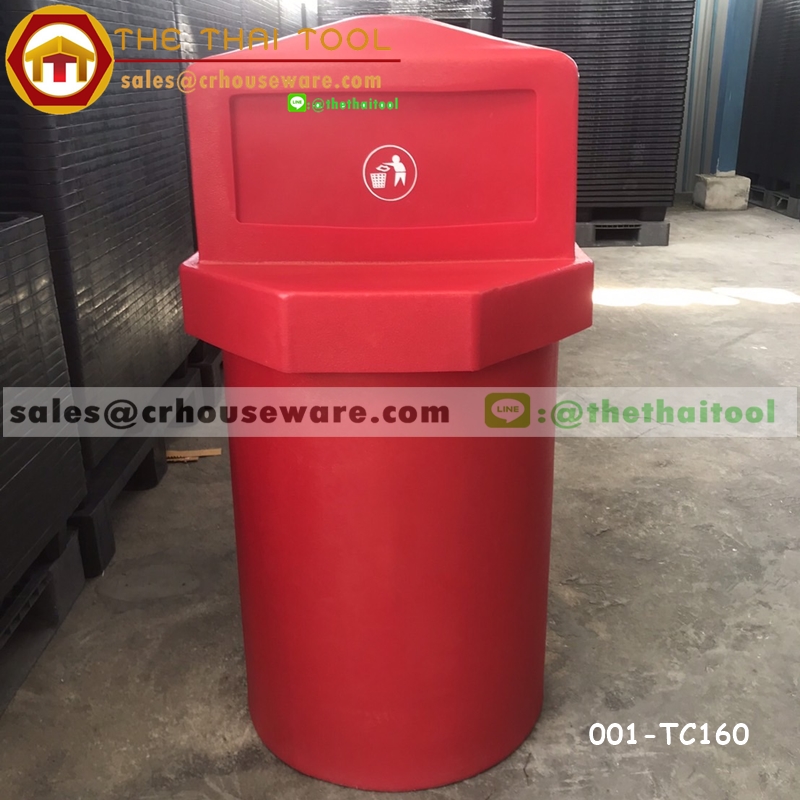 ถังขยะเนื้่อโพลีเอทธิลีนความจุ 160 ลิตร-หัวเพชร 001-TC160 Diamond bins poly ethylene .160 liter. 001-TC160
