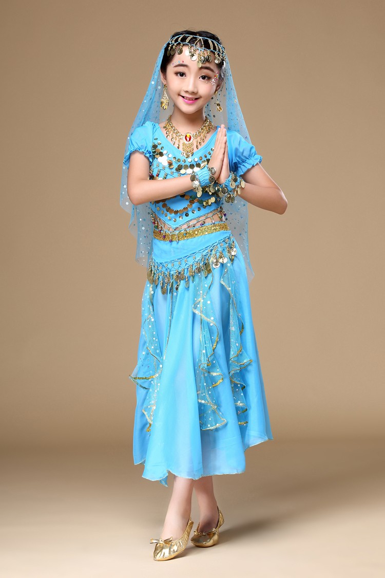 F ชุดเต้น ชุดระบำแขก จินนี่ แบบกระโปรง