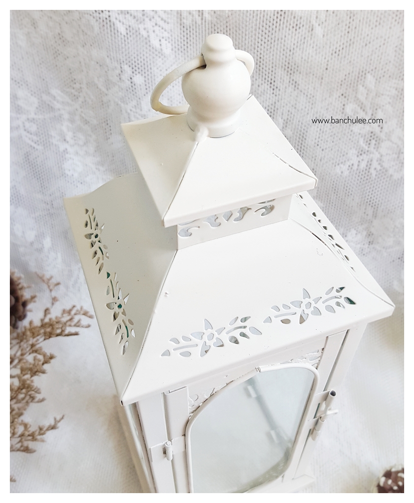 Vintage Lantern ตะเกียงสไตล์วินเทจ สีครีม งานโลหะและกระจก