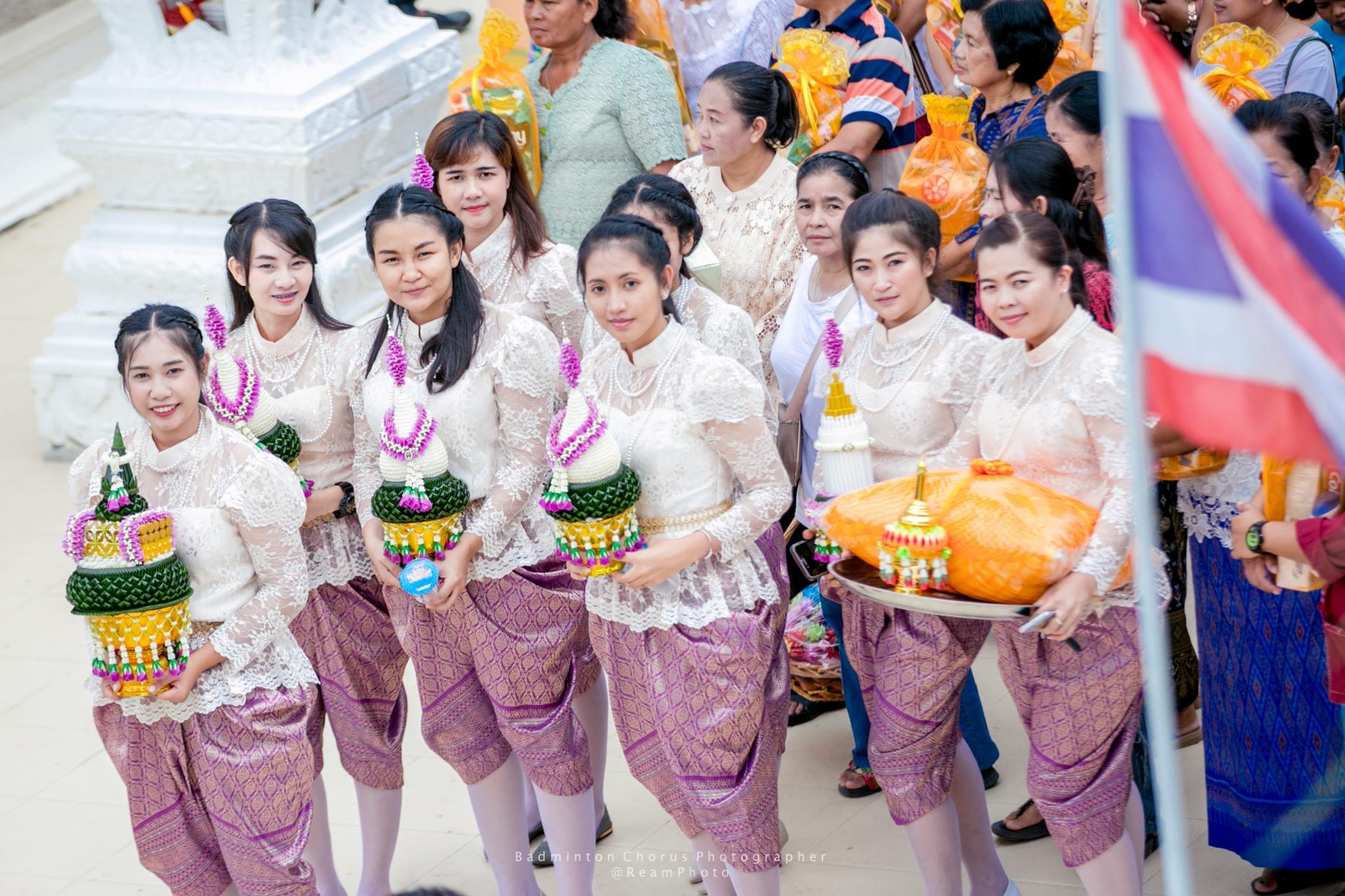 ชุดเครื่องบวชดอกไม้สด ชุดD3 ส่งงานวัดสง่างาม อ.บางไทร .อยุธยา