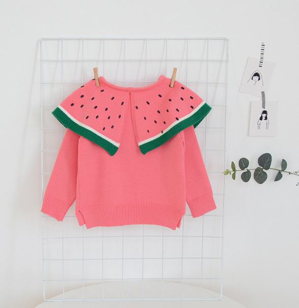 เสื้อกันหนาวเด็ก ลายแตงโม คอกลม