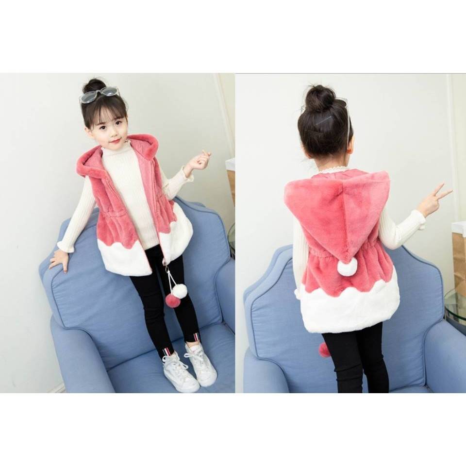 เสื้อกันหนาว เสื้อกั๊ก ขนนุ่มสีชมพู-ม่วง