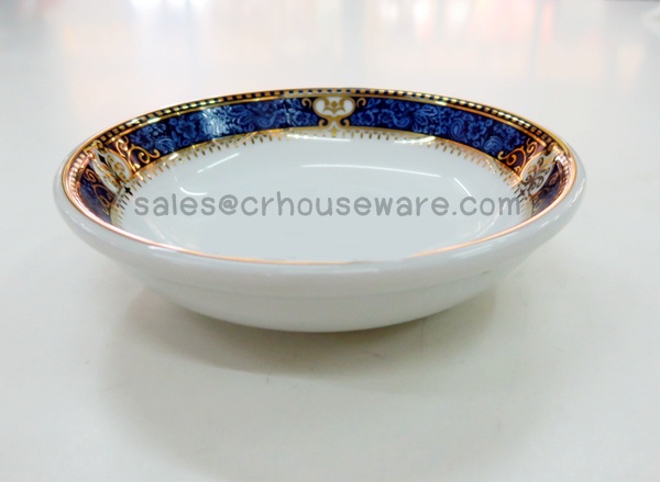 THICK SAUCE DISH Code : RPP4006,RPP4007,ถ้วยน้ำจิ้ม,จานชามพอร์ซิเลนลายPrecious Blue,จานพอร์ซิเลนลายน้ำเงินขอบทองรับแขกVIP