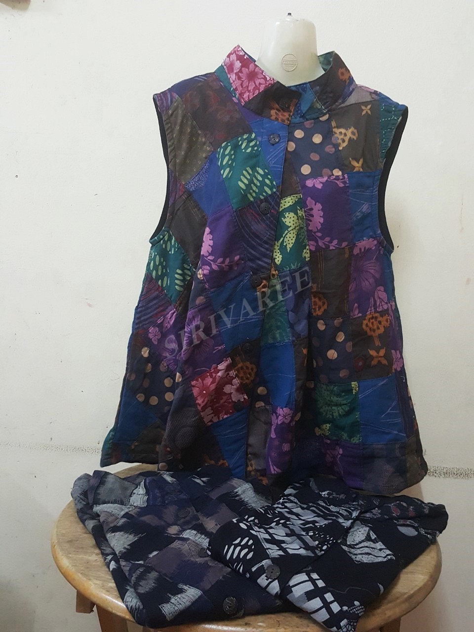 COTTON SIRIVAREE นางพญา ผ้าฝ้ายต่อ(2032) 3สี แดง,น้ำตาลเข็มและดำ รอบอก 46 นิ้ว