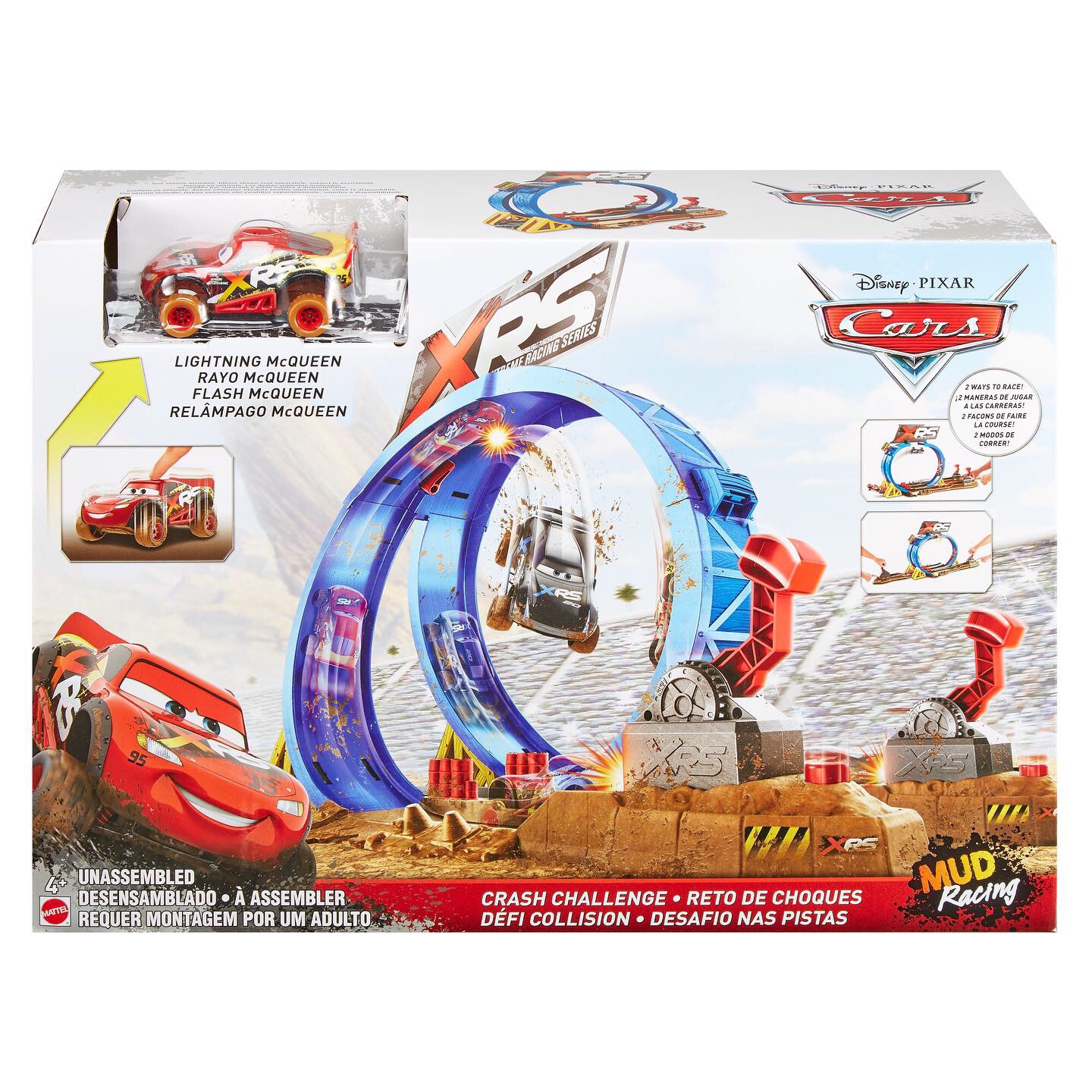 Disney Pixar Cars XRS Mud Racing Crash Challenge Playset
