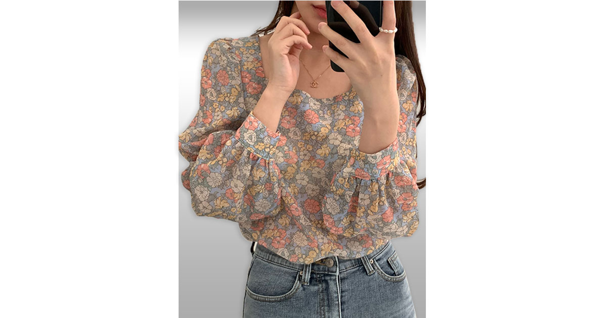 เสื้อแฟชั่นลายดอกไม้สวยหวาน รหัส 2384