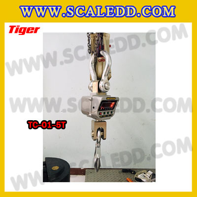 ตาชั่งแขวน5ตัน เครื่องชั่งแขวน5ตัน เครื่องชั่งแขวน5000kg เครื่องชั่งแขวนดิจิตอล5000kg พิกัด 5000kg ค่าละเอียด 2kg ตะขอหมุนได้360องศา เครื่องชั่งแขวนยี่ห้อ TIGER รุ่น TC-01