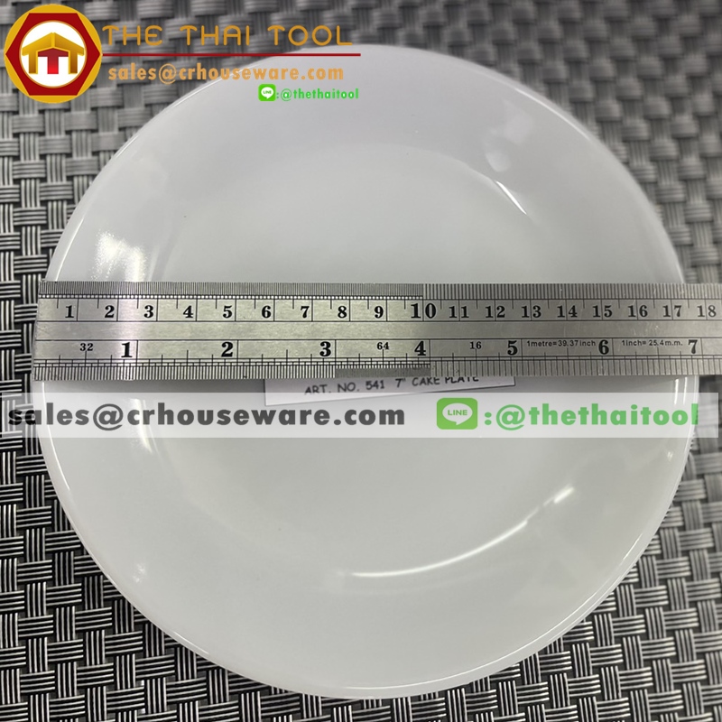 จานกลมตื้น เนื้อมุก ลายมุก (ไม่เขียนขอบทอง) ขนาด 7 นิ้ว