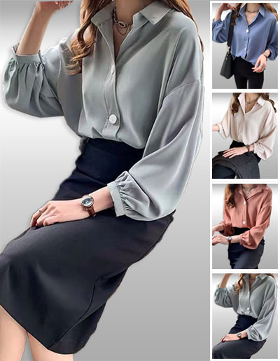 เสื้อเชิ๊ตแฟชั่นใส่ทำงานแบบสวยหรู มี4สี รหัส2354