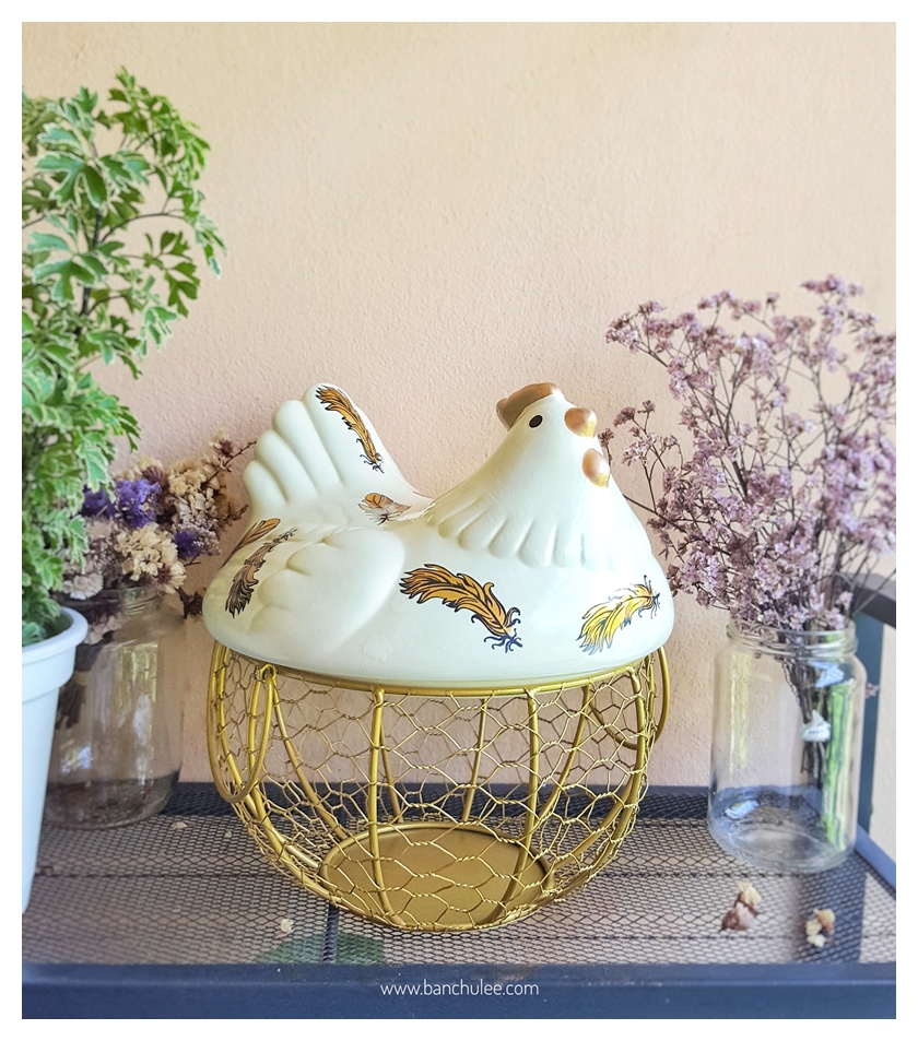Gold Egg Basket ตะกร้าใส่ไข่หรือผลไม้ สีทอง