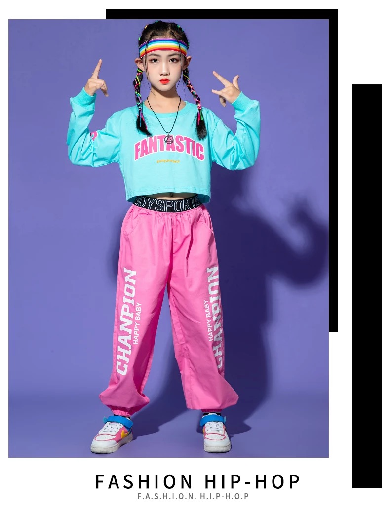 ชุดเต้น ชุดเสื้อแขนยาวสีฟ้า+กางเกงสีพาสเทลฟ้า