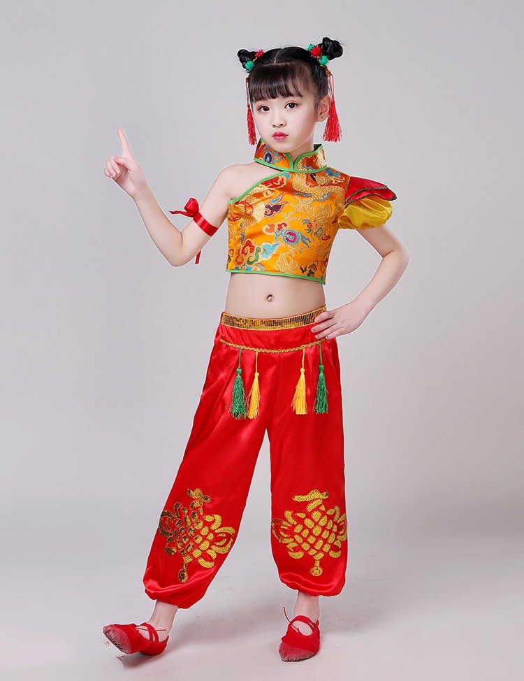 พร้อมส่ง ชุดตรุษจีน ชุดกี่เพ้า เสื้อ+กางเกงขายาว