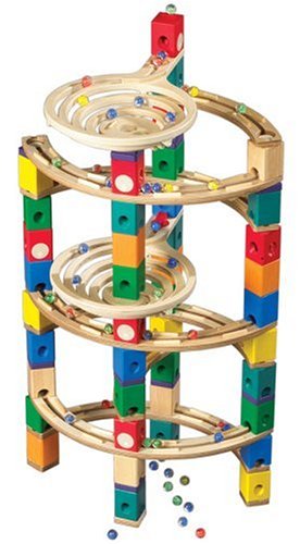 รางลูกแก้ว Hape Quadrilla Wooden Marble Run Construction