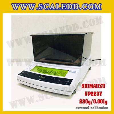 เครื่องชั่งดิจิตอล ทศนิยม 3 ตำแหน่ง รุ่น UP223Y 220gx0.001g เครื่องชั่งละเอียดสูง220g เครื่องชั่งน้ำหนัก220g ตาชั่ง220กรัม พิกัดน้ำหนัก 220g ความละเอียด 0.001g ยี่ห้อ SHIMADZU รุ่น UP223Y