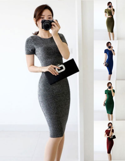 สินค้าพรีออเดอร์ ชุดเดรสแฟชั่นทำงานสไตล์เรียบหรู 5สี 4ไซส รหัส PO-Dress-014