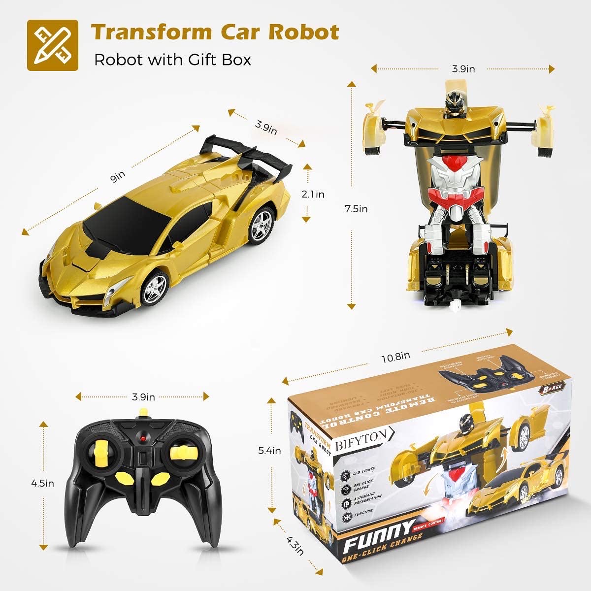 Remote Control Car Transforming Robot, BIFYTON