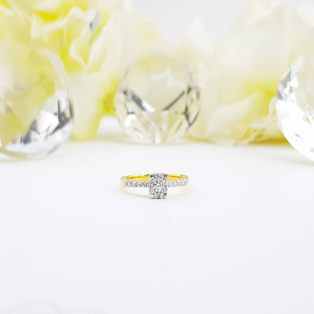 สั่งผลิตเพชรเบลเยี่ยมคัท แหวนแต่งงาน แหวนหมั้น ใส่เที่ยว ออกงาน แหวนทองคำ 18K เพชรแท้ 0.26 กะรัต 2.07 กรัม น้ำ 99 ราคาถูกมาก มีใบรับประกันค่ะ