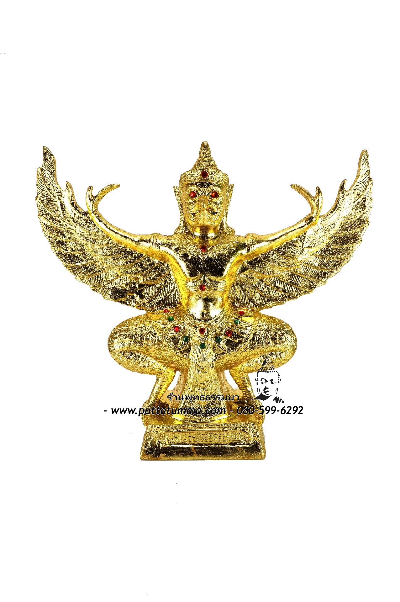 พญาครุฑ สีทอง เนื้อเรซิ่น ขนาด 9 นิ้ว สูง 12.5 นิ้ว