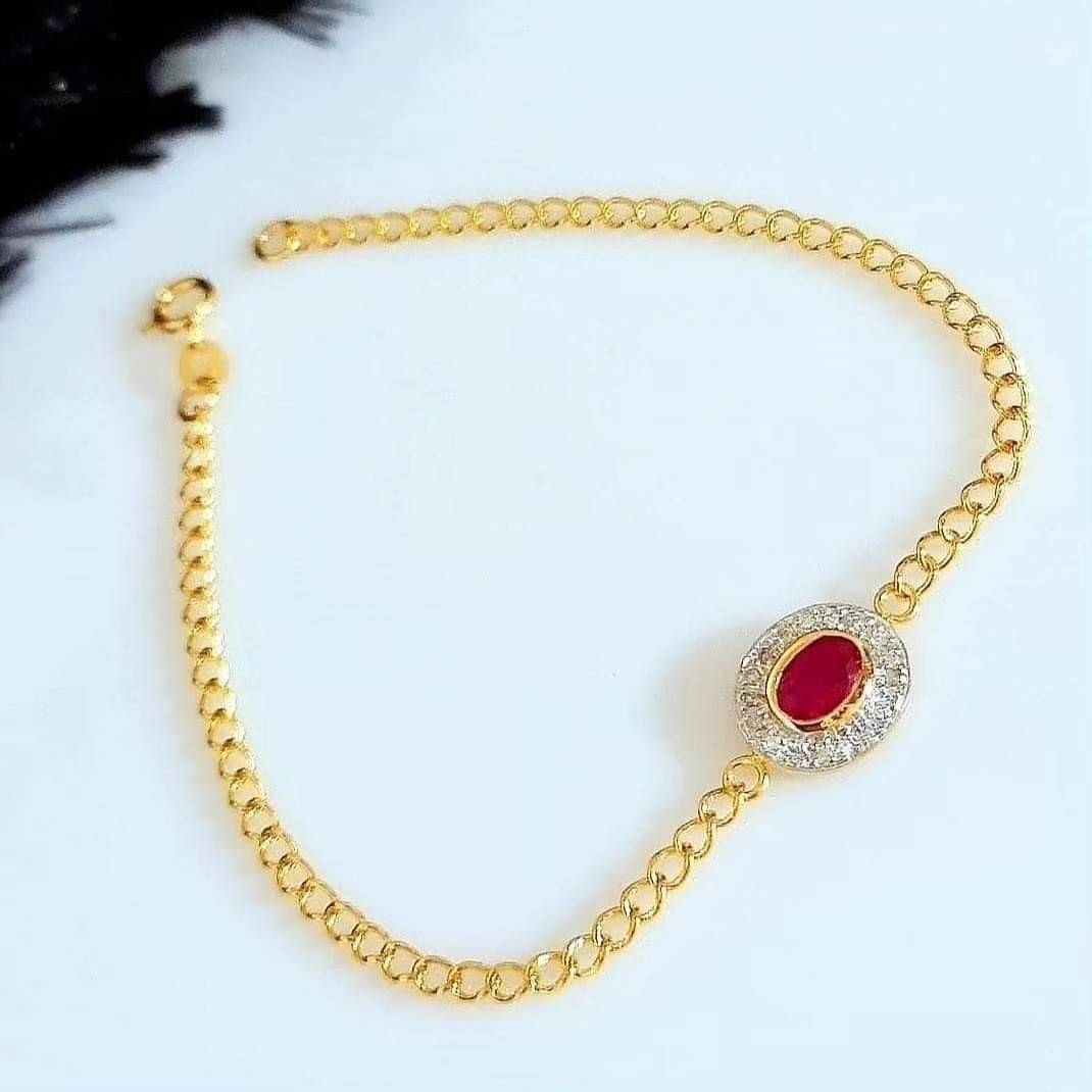 พร้อมส่งและสั่งผลิตสร้อยข้อมือทองเพชรแท้ล้อมพลอยทับทิมแท้ แต่งงาน หมั้น ใส่เที่ยว ออกงาน ทองคำ 9K เพชรกุหลาบแท้ 0.07 กะรัต 17 เม็ด ราคาถูกมาก ส่งฟรี