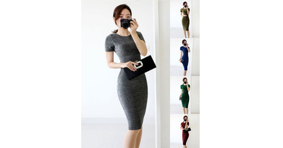 สินค้าพรีออเดอร์ ชุดเดรสแฟชั่นทำงานสไตล์เรียบหรู 5สี 4ไซส รหัส PO-Dress-014