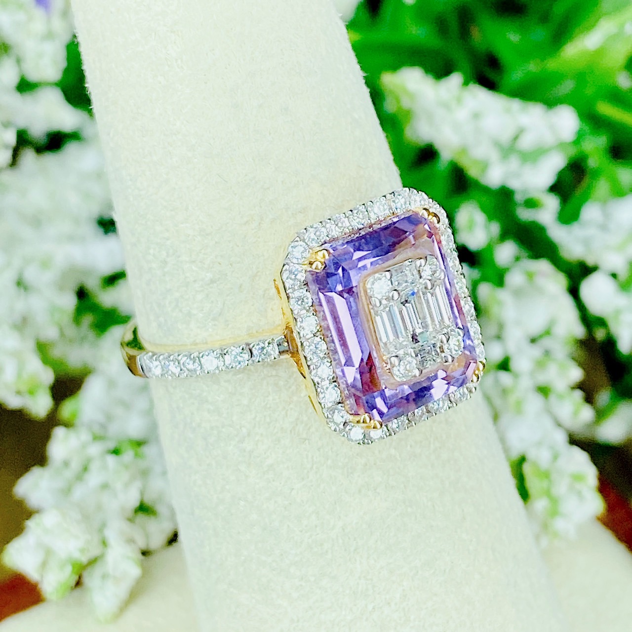 Amethyst เกรด AAA เกรดธรรมชาติ นำเข้าจากมาดากัสการ์ อเมทิสต์ ทรงแปดเหลี่ยม สีอันดับหนึ่ง ไฟดี