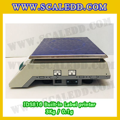 เครื่องชั่งน้ำหนักดิจิตอล พิกัดน้ำหนัก 3kg Built-in Label printer ยี่ห้อ SDS รุ่น IDS816 ค่าละเอียด 0.1g