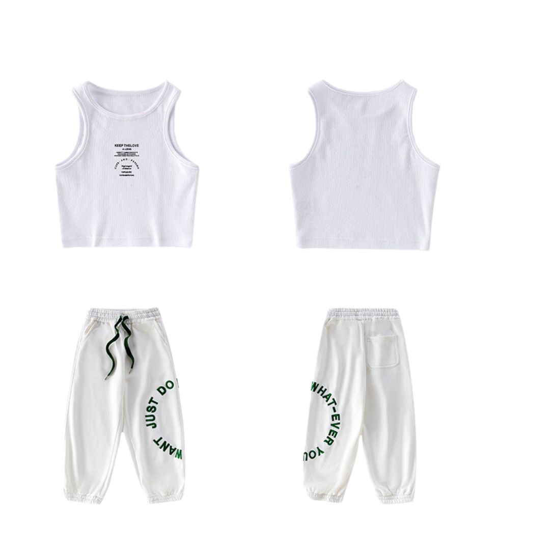 พร้อมส่ง เฉพาะเสื้อกล้ามสีขาว ***ชุดเต้น ชุดแดนซ์ เสื้อกล้าม