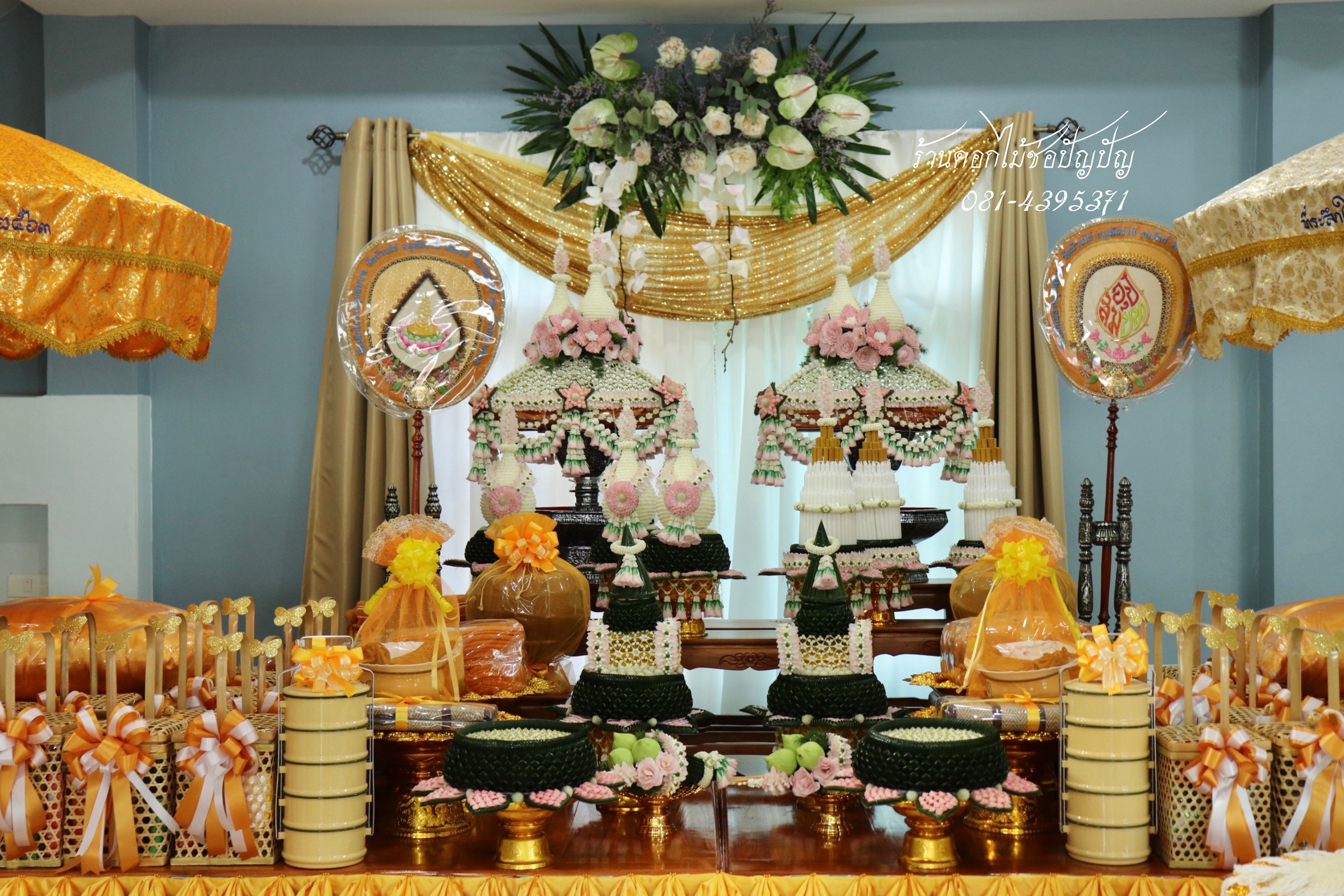 เครื่องบวชดอกไม้สด ชุดD11 (กรณีบวช2องค์)