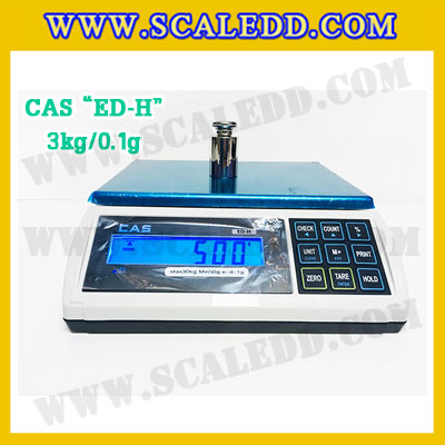 เครื่องชั่งน้ำหนักดิจิตอล พิกัดน้ำหนัก 3กิโล ยี่ห้อ CAS รุ่น ED-H ความละเอียด 0.1 (เครื่องชั่งผ่านตรวจรับรองจากสำนักชั่งตวงวัด)