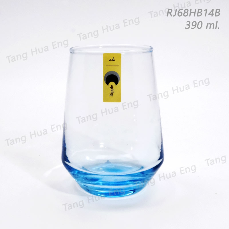 ( 6 ใบ ) แก้วไฮบอล สีฟ้า Ripple Hi-Ball 390 ml Blue #RJ68HB14B