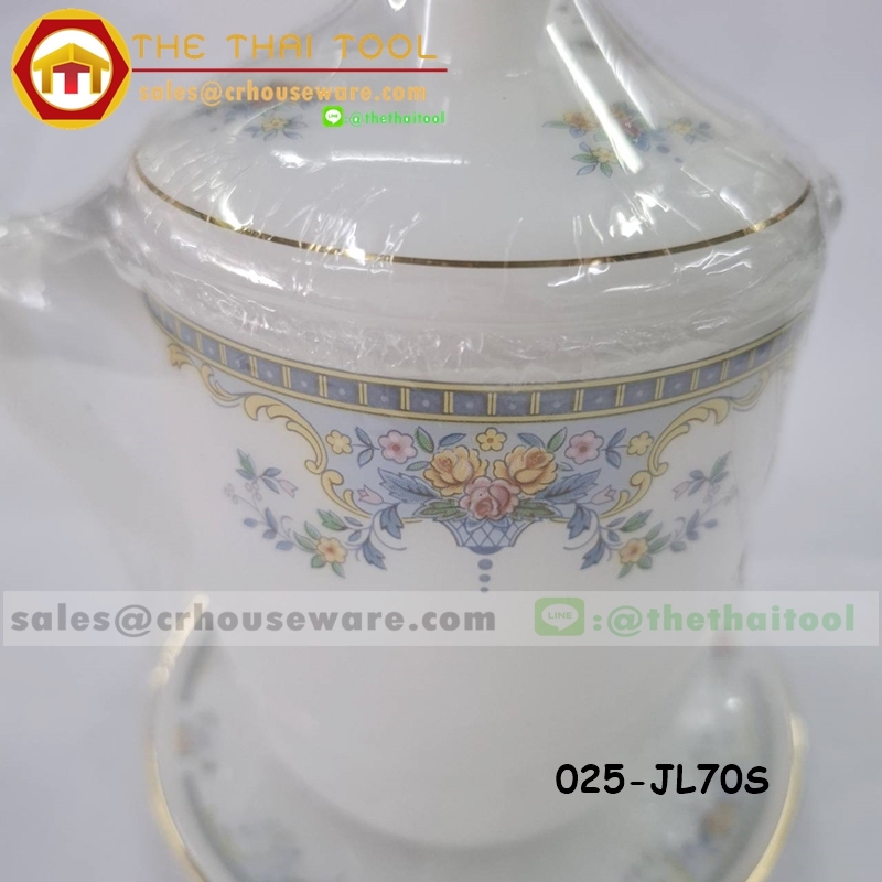 ชุดน้ำชาเนื้อมุก 3 ชิ้น ลายจูเลียท ขอบทอง